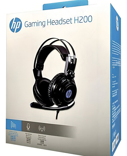 Fone Headset C/ Microfone Gamer P2+usb H200 Led Chumbo Hp Cor Preto Cor Da Luz Azul