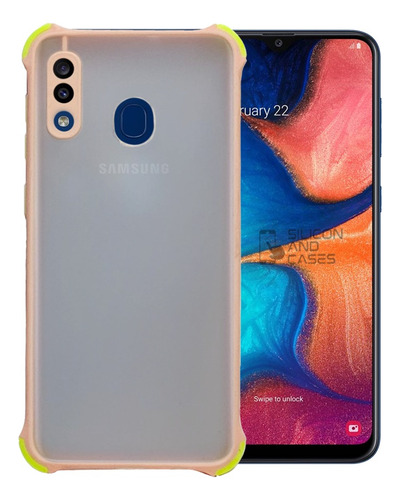 Carcasa Para Samsung A20 Borde Color Antigolpe Protec Camara