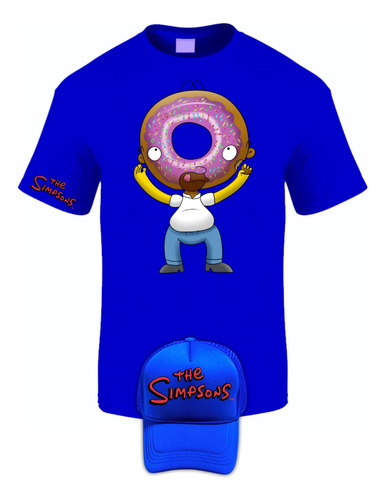 Camiseta Manga Corta Homero Simpson Cara Dona Obsequio Gorra