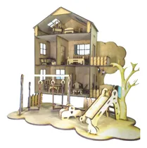 Comprar Casita De Muñecas Mdf Fibrofácil 20 Muebles + Placita Regalo