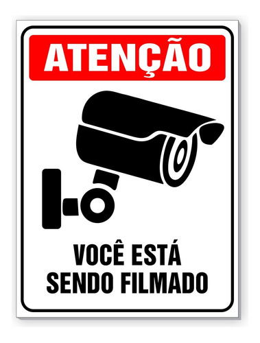 Adesivo Você Está Sendo Filmado Par Aviso Sala Recepção 2x