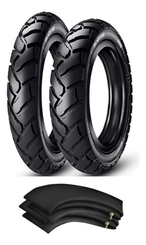 Par Pneu E Câmara 110/90-17 E 90/90-18 Bunker Titan150 Sport