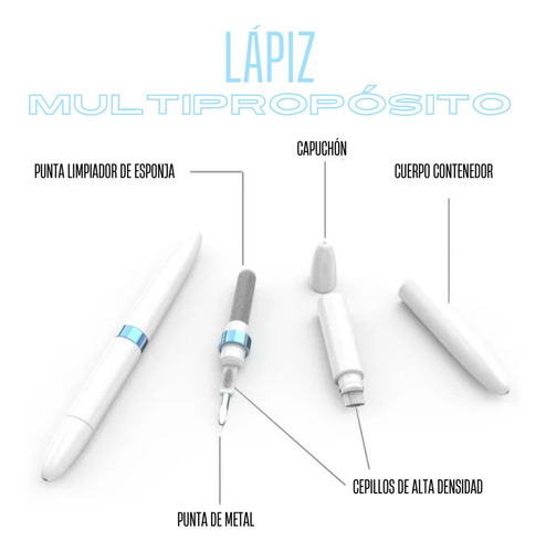 Imagen 8 de 8 de Lápiz Limpiador AirPods Airuculares iPhone Celular Teclado
