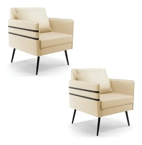 Sillón tradicional de 1 plaza D'Rossi Premium Mari de color beige con