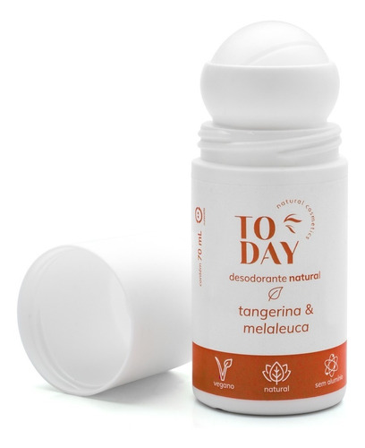 Desodorante Roll On Natural Sem Aluminio - Tangerina 70ml Fragrância Tangerina & Melaleuca