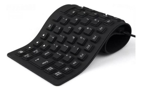 Teclado flexible USB plegable de silicona, portátil, PC y tableta