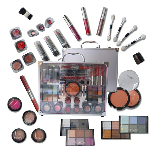 Maleta De Maquiagem Muse Pp 29 Itens Makes Prateado - Fenzza
