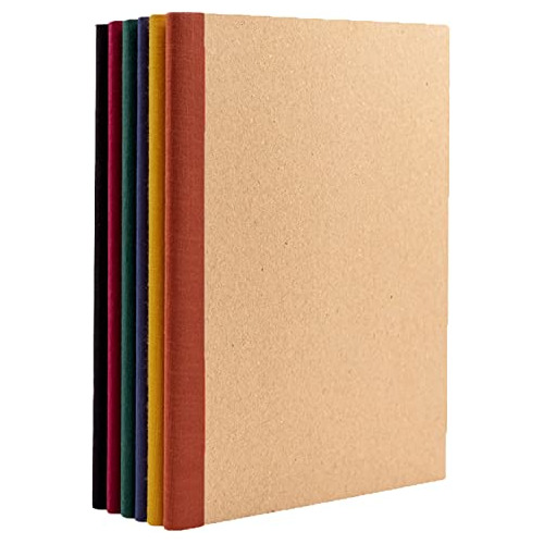 Paperage 6-pack Composition Notebook Journals, Kraft Mlk2l