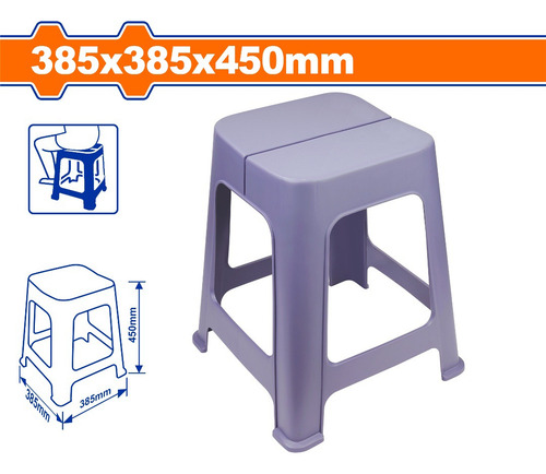 Banco De Plástico Apilable 38x45cm Wadfow