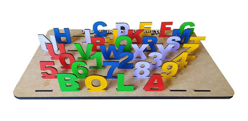 Brinquedo Educativo - Tabuleiro De Encaixe Vertical Alfabeto
