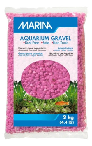 Marina Aquarium Grava Piedras Para Acuarios 2kg Rosado