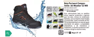 Bota Portwest Ncompositelite All Weather S3 Wr Negro