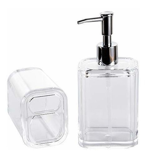 Acrylic Soap Dispenser And Toothbrush Holder Set   Room...