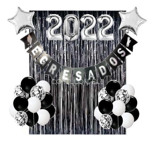 Imagen 1 de 1 de Combo Cotillon Egresados Globos Cortinas Decoracion