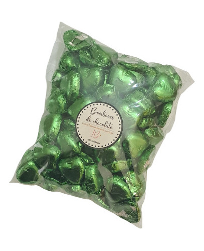 100 Bombones Chocolate Corazon Color Verde Souvenir Candy