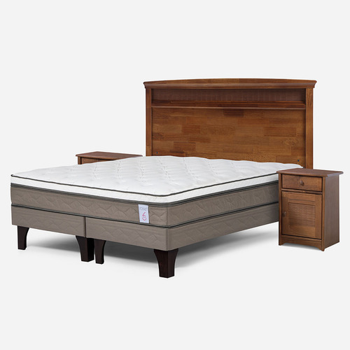 Rosen Cama Europea New Style 6 King Con Muebles Veneto Color Gris