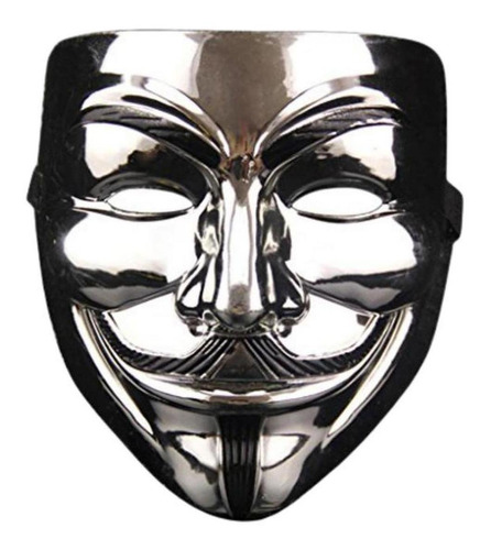 Máscara De V Para Halloween, Mxmcs-001, Silver, Máscara Anon