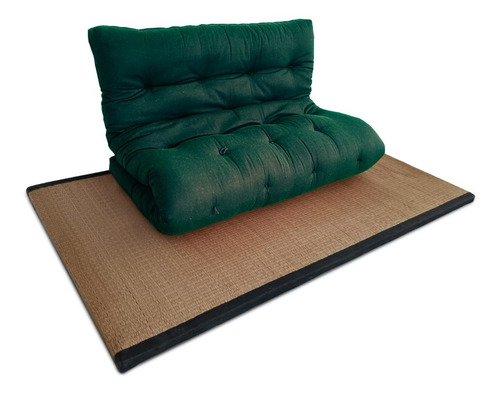 Futon 02 Lugares Slim 128x188x10cm - Cor Verde Escuro