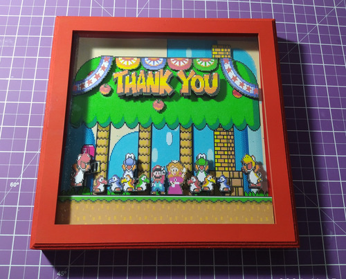 Quadro 3d Super Mario World Tela Final