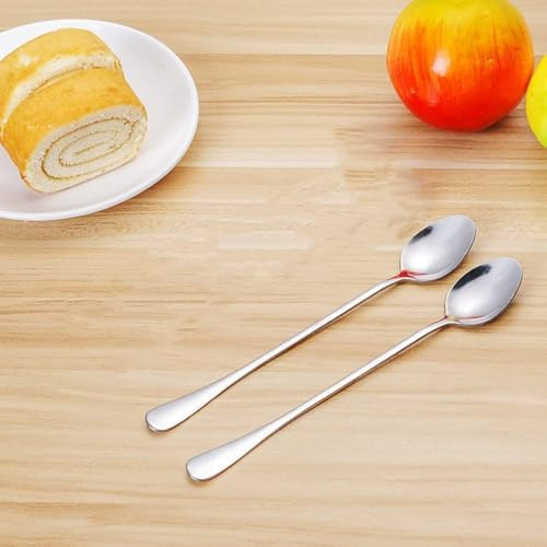 Cucharas De Mango Largo, Cuchara De Té Helado De 7.6 Pulgada