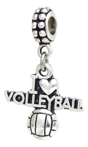 Colgante I Love Volleyball Charm Bead Para Pulseras De Dijes