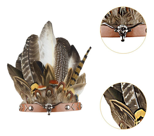 Q Diadema De Plumas Indias Para Hombres Y Mujeres, 55 A 60cm
