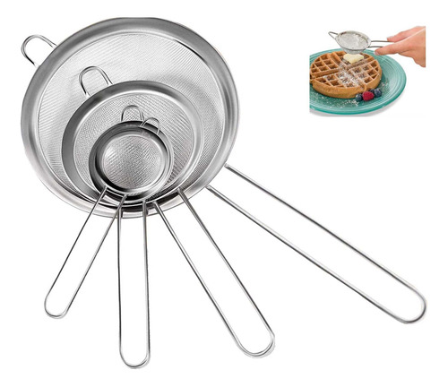 Colador De Cocina Acero Inoxidable 4pzs, Coladores De Malla