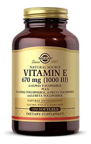 Unidad, Vitamina E, 1.000 iu De D-alfa-tocoferol Mixto Y Cáp