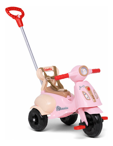 Triciclo Infantil De Passeio E Pedal Com Empurrador Vespita