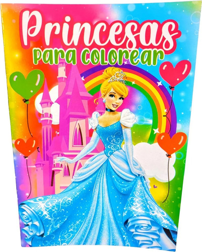 Libro Para Colorear Princesas Variedades + Caja De Lapices
