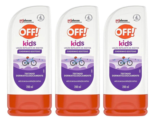 Kit Loção Repelente De Insetos Johnson Off! Kids 200ml C/3