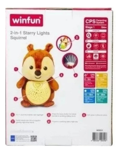 Juguete Bebe Ardilla Con Proyector Luces Y Sonidos Winfun