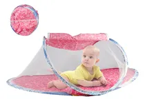 Comprar Cuna Cama Moises Plegable Portátil Mosquitero Para Bebé Color Rosa\u002FAzul Diseño Floreado
