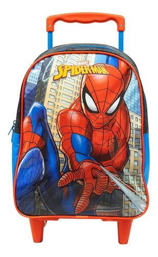 Mochila Escolar Spiderman Homem Aranha Rodinhas Infantil G