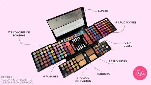 Set De Maquillaje Tejar Love Crazy 182 Colores | Cuotas al mismo precio que  publicaste