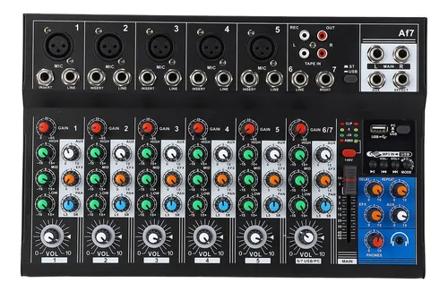 comprar Mesa De Mezclas De Sonido Mixer Professional 7 Canales Bt Us