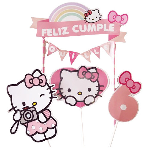 Adorno De Torta Cake Topper Pinchos Hello Kitty Kuromi 