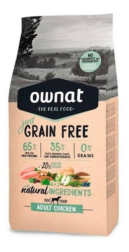 Alimento Ownat Grain Free adult chicken perro 14 Kg