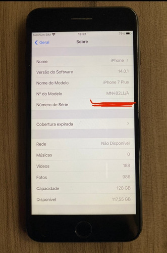iPhone 7plus 128gb Mate Black Único Dono Ios 14
