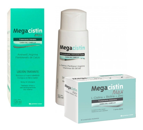 Megacistin Combo Comprimidos Max X30 + Shampoo + Locion