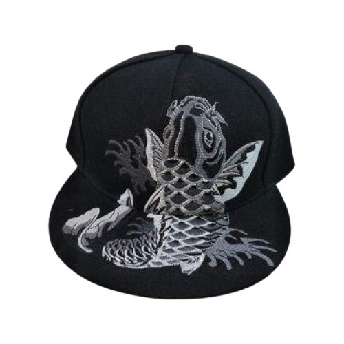 Gorra Plana Con Diseño De Pez Asiático 