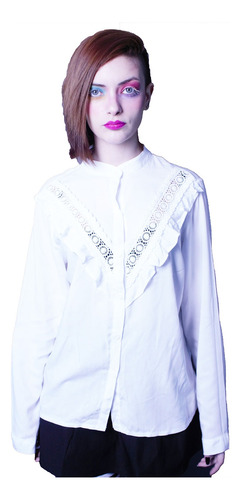 Camisa Blanca Mujer Con Puntilla 