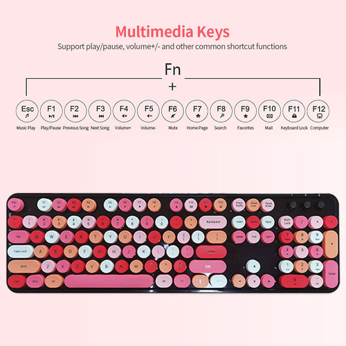 Teclado De 104 Teclas Sweet Mouse Combo Mixed Color 2.4g