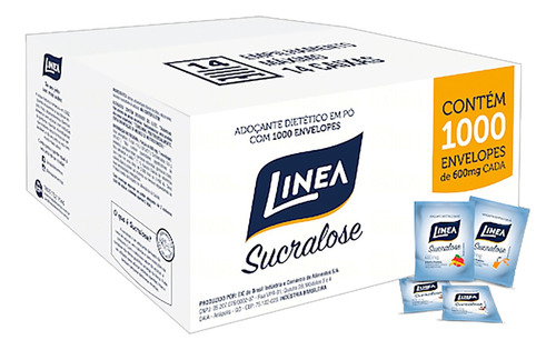 Adoçante em Pó Sucralose Linea Caixa 600g 1000 Unidades