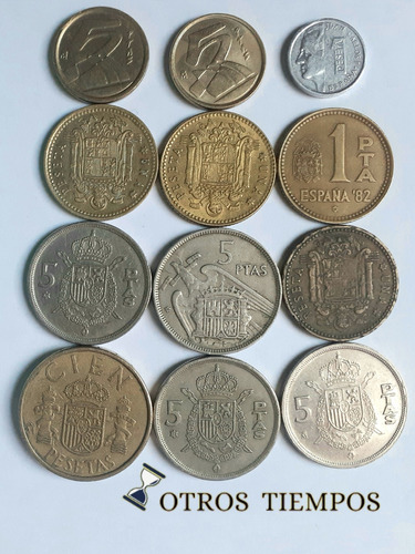 Lote De 12 Monedas De España (pesetas) Diferentes Años