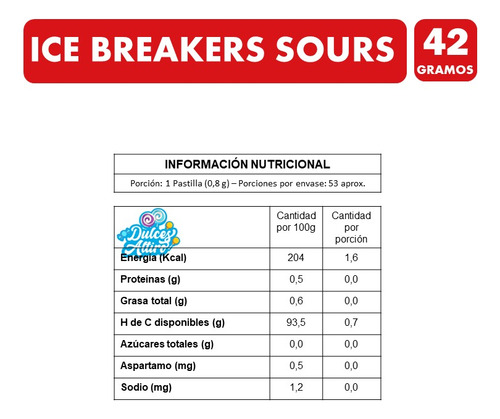 Ice Breakers Sours - Chicle - Envase Verde (caja Con 42gr)