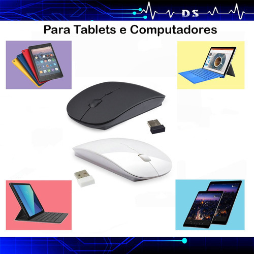 Mouse Wireless Para Tablet Galaxy Tab A8 X200/ X205 10.5 Cor Preto
