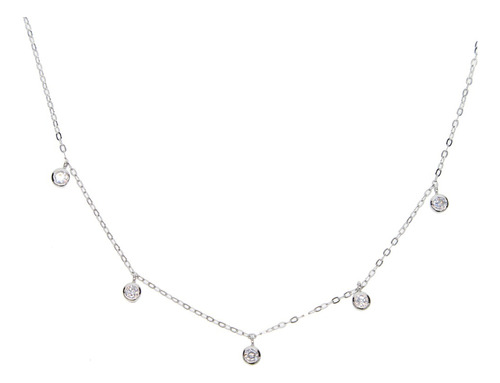 Gargantilla Choker Plata 925 De 35-38cm Cubics Extensible