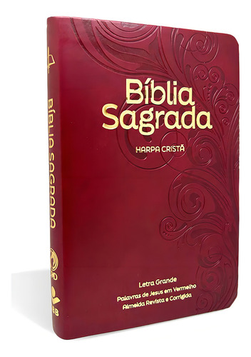 Bíblia Grande Harpa Cristã Luxo Letra Grande Floral Vinho, De Cpad. Editorial Editora Cpad, Capa Mole Em Português, 2024