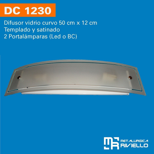 Difusor De Pared En Vidrio Curvo Para 2 Luces Sin Igual!!